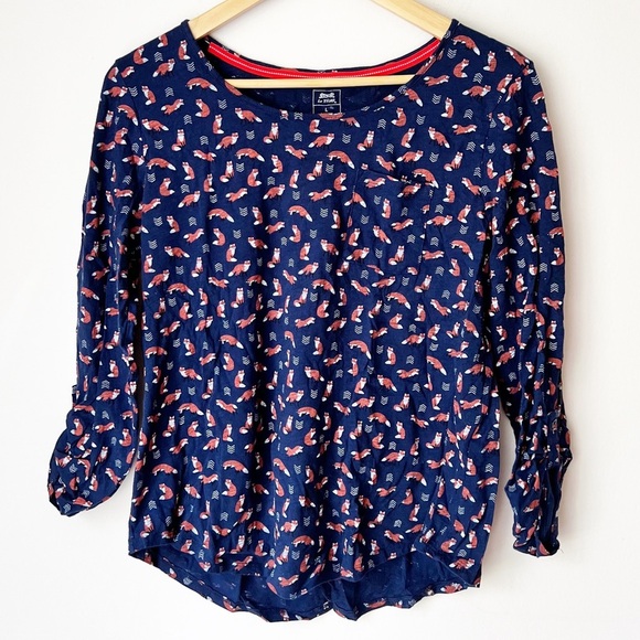Le Tigre Tops - Le Tigre fox print shirt long sleeve cotton novelty